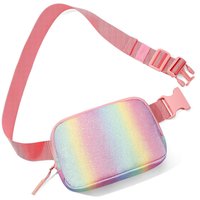 Unisex Cute Polyester Fanny Pack Fashionable Kids Belt Waist Bag Zipper Closure Candy Pattern Waterproof Outdoor Gift Teen Girls