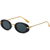 UV400 Classic Retro Oval Sunglasses with Custom Logo Unisex Metal Frame Available in Black Brown Gray Sun Glasses