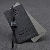 Custom 3D Embossed Hang Tags Brand Logo Eco-friendly Black Paper Garment Shirt Shoes Bags Swing Hang Tag for Clothing