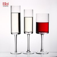 Hand Blown Square Edge Crystal Glasses