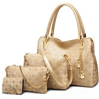 Custom Fashion Luxury Women PU Leather Handbag Wholesale Fashion Brand Designer Ladies 4 in 1 Set Handbags