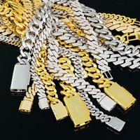 Wholesale Hip Hop Mossanite Jewelry 925 Sterling Silver 8-20mm Gra Ice Vvs Diamond Necklace Moissanite Cuban Link Chain for Men