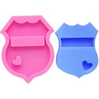 Silicone Police Badge Mould Resin Keychains & Crafts
