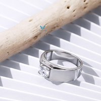 Tianyu Gems Finger Fine Jewelry Men's S925 1CT VVS 18k Gold Plated 925 Silver Mens Wedding Moissanite Silver Rings for Man