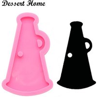 DY0098 DIY Shiny megaphone shape for keychains epoxy resin molds Silicone horn Mould Craft Mold