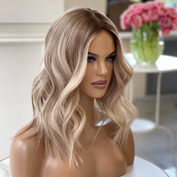 Deep Wave Body Wave13x4 Lace Front Wigs Cuticle Aligned Highlights Blonde Color HD Lace Front Wigs Virgin Human Hair Wig