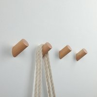 Three style and size of beech, walnut, ash wood wall hook