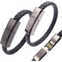 Wholesale Mini Portable Cell Phone Charger Leather USB Charging Data Wire Bracelet Cable