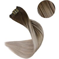 Clip in Hair Extensions Wholesale Invisible Double Drawn Virgin Brazilian Remy Hair Ombre Color Clip in Human Hair Extension