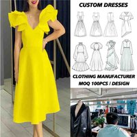 New Arrival Ladies Party Casual Ruffled Puff Sleeve Bodycon Dress Plus Size Women's Prom Evening Dresses