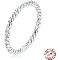 Twisted Ring Stackable Rings Wholesale R.GEM. S925 Silver Sterling Simple Eternity Band 0.2cm Classic Party Wedding Anniversary