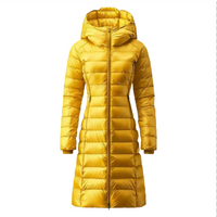 AQTQ Women's Hooded Ankle Length Puffer Jacket Luxury Long Down Padded Coat for Winter