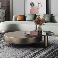Coffee Table Set of 2Pcs Luxury Home Furniture Antique Round Tea Tables Living Packing Room Metal Modern Black Customized Steel