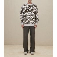 Wholesale Custom Loose Pullover Letter Print Street Style ODM Supply Men's Hip Hop Knitted Sweater