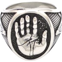 Cross Border Wholesale Jewelry 2025 New Freemason Exquisite Ring Charm Retro Punk Oval Stainless Steel Charm Men's Ring