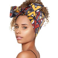 Hot Design African Pattern Satin Lining Bowknot Customize Women Printing Hair Accessories Make up Headband