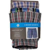 Men's Summer Casual 100% Cotton Boxer Shorts Quick Dry Breathable Mid-Waist Loose Woven Striped Boxers