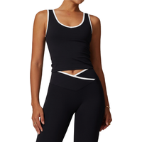 PASUXI Wholesale Women's Quick Dry Breathable One-Piece Sports Vest Seamless Fitness Yoga Suit Top Contrasting Sports Bras