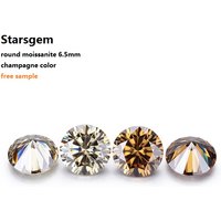 Starsgem Forever Brilliant 1 Carat Round Diamond Cut Dark Light champagne Color Moissanite Stone Diamond