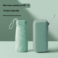 Women's Mini Capsule Flat Folding UV Printed Sunscreen Vinyl Umbrella Creative Rain Shine Parasol for Wholesale Customize