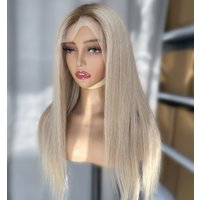 European Human Hair Wig Lace Front Wig Cuticle Aligned Highlights Blonde Color Natural Hairline Lace Front Wigs for White Women