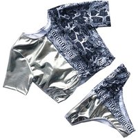2019 Reflective Snake Print Bikini Ruffles Zebra-stripe Floral Swimwear