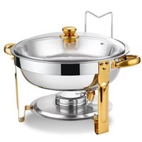 Luxury Stainless Steel Chafing Dish Buffet Set Gold Silver Food Warmer for Catering Metal Material