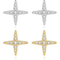 EH1509 Wholesale Korean Earrings Fashion Trendy Jewelry Women 925 Sterling Silver Star Stud Earrings Zircon Earrings for Girls