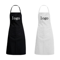 Aprons Kitchen Chef with Pockets 100% Polyester Restaurant Kitchen Cooking Apron with logo Custom Waterproof Apron Custom