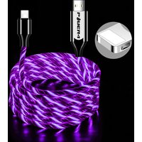 Premium Led Flowing Light Glow In Dark Micro usb Cable Charge and Sync Cords For iPhone/Huawei/all Smart Phone