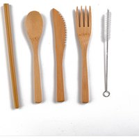 Reusable Bamboo Travel Cutlery Set Pouch