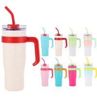 Beauchy Reusable Double Wall Vacuum 40oz Leopard Tumbler Portable Car Mug with Straw and Handle Travel Mug Factory Wholesale