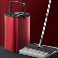 microfiber flat mop floor cleaning set with squeeze bucket