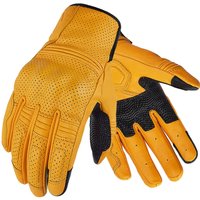 Vintage Motorcycle Gloves Full Protection Retro Yellow Leather Motocross Gloves Touch Screen Motorbike Biker MX Gloves Anti-drop