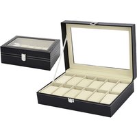 Luxury PU Leather 12 Slots Watch Box Display Case Organizer Jewelry Ring Storage Packaging Boxes