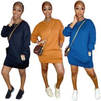 2024 Hot Selling Spring Autumn Winter Casual Pocket Pullover Skirt Fashionable Solid Pattern Breathable Eco-Friendly Knit