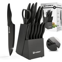 Best Seller 16 Pieces Professional Stainless Steel Kitchen Chef Knife Set with Wooden Knife Block