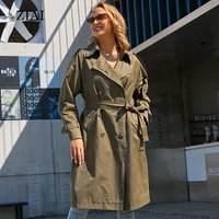 Hot Selling Fashion Plus Size Double Breasted Women's Jackets & Coats Clothing Long Windbreaker Jacket Long Trench Coat Women