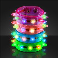 Dance Party Luminous Glowing Spike Glow in Dark Wrist Band LED Bracelet Light up Flashing Bracelet Blinking Party Decoration Fun