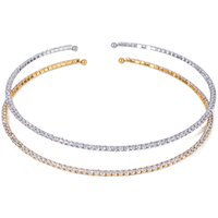 J&D 18K PVD Gold Plating Vintage Jewelry Stainless Steel White Zircon Collar Necklace