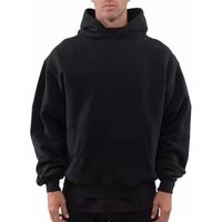 Fall Winter Men's Large Size Hoodie Custom Logo Loose Casual Long-Sleeved Heavyweight Padded Sweater Solid Knitted Group