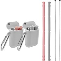 BPA Free Silicone Collapsible Drinking Straws Travel & Daily Use