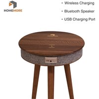 Smart 10w Speaker 2 Speakers Blue Tooth Connected Music Player MDF Top 3 Legs Coffee Table With 15w Fast Wireless Charging