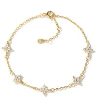 Dainty S925 Sterling Silver Plated 18k Gold Plated Four Leaf Clover Bracelet for Women Wholesale