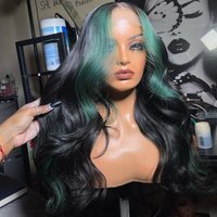 Green Color Raw Vietnamese Pre-Plucked 13*4 Glueless HD Lace Front Wigs Cuticle Aligned Human Hair Wig Lace Frontal Wigs
