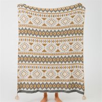 Custom Bohemia 100% Acrylic Picnic Outdoor Knitted Throw Blanket for Home Decoration TL