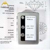 Goldleaf IGI Certified 0.5ct 1ct 1.5ct 2ct D VVS1 VS1 3EX HPHT CVD Synthetic Lab Grown Round Brilliant Cut