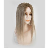 Stock Wholesale European Russian Virgin Hair Pieces Balayage Silk Base Human Hair Topper for Women