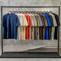 Wholesale 305G Earth Color Heavyweight T-shirt Men's Street Fashion Brand Solid Cotton T-shirt Oversized Tshirt