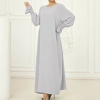 Latest Abaya Designs Dubai Middle East Dubai Arabia Crew Neck Muslim Long Dress Lady New Model Abaya Women Muslim Dress Dubai